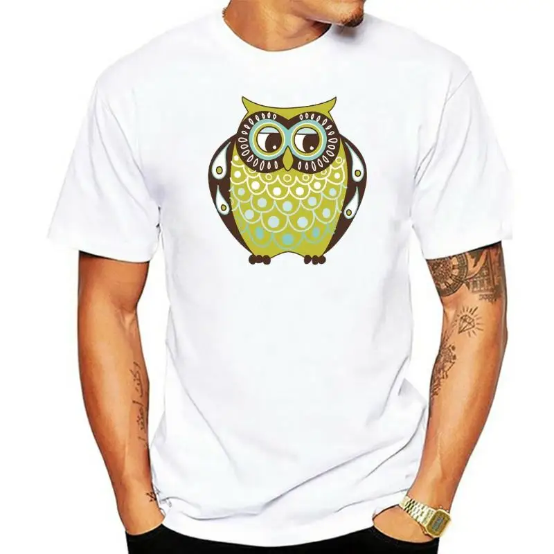 

Father Owl Cartoon Wildlife classic round neck short sleeved T shirt choice of sizes and colours men t shirt