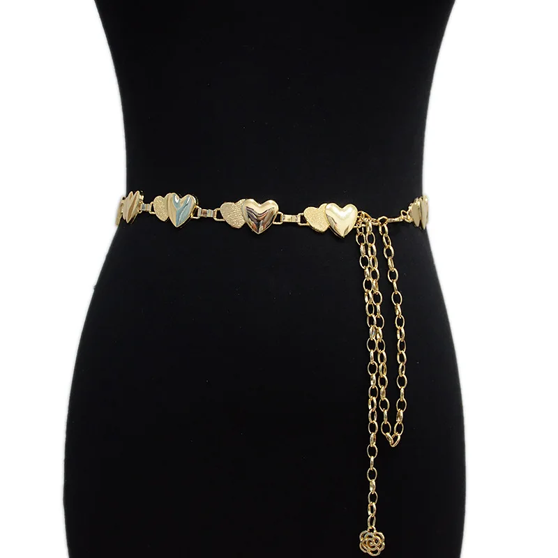 2023 Summer New Ladies Fashion Love Buckle Metal Thin Waist Chain Skirt Coat Decoration belts for women luxury designer brand