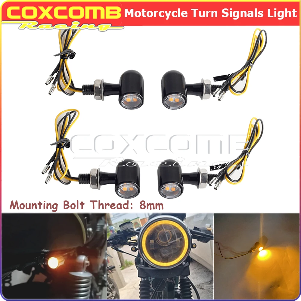 

Индикатор поворота мотоцикла для Кафе Racer Bobber Dual Sport внедорожный велосипед уличные велосипеды алюминий 8 мм болт Янтарный поворотник