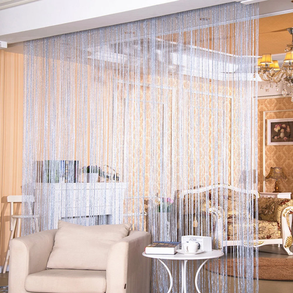 200x100 cm Luxury Crystal Curtain Flash Line Shiny Tassel String Door Curtain Window Room Divider Home Decoration curtains