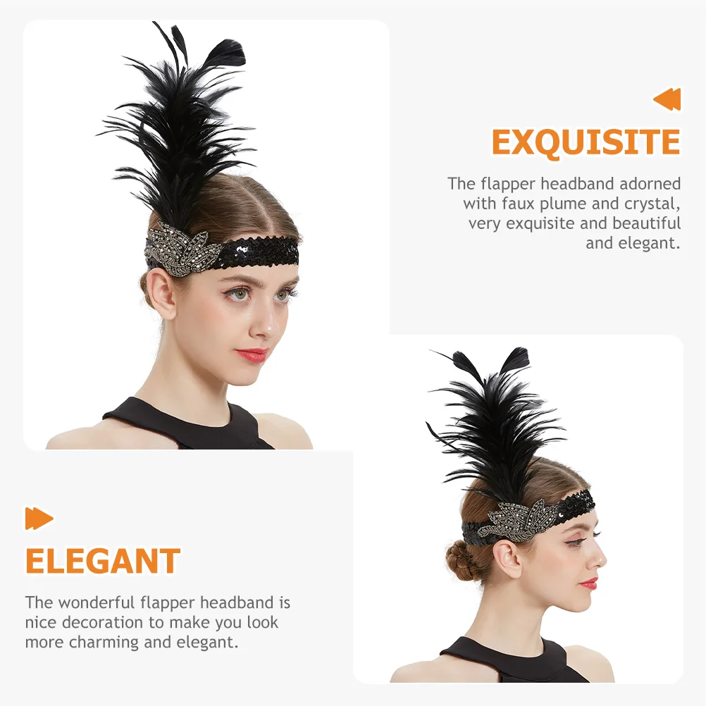 Резинки для волос свадебная повязка на голову с перьями аксессуары 1920-х годов