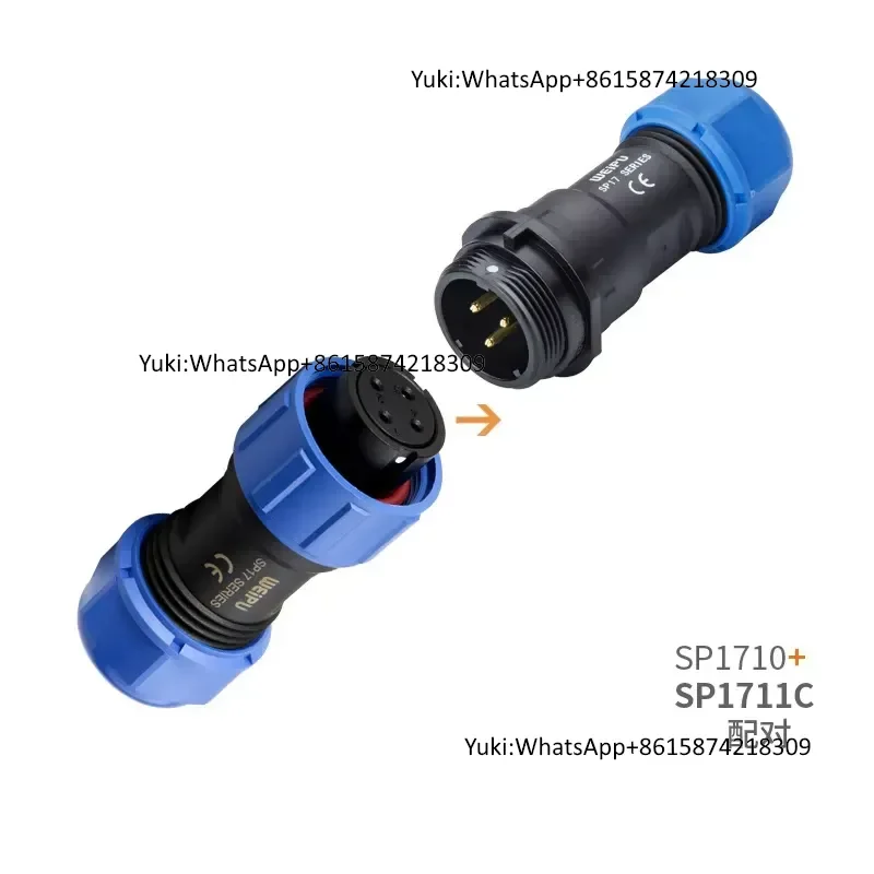 Фото Разъемы WEIPU SP17 SP1710 SP1711 SP1712 IP68, 2-контактные, 3-контактные, 4-контактные, 5-контактные, 7-контактные, 9-контактные, 10-контактные, с резьбовым соединением, штекерные и гнездовые, для кабелей питания №2