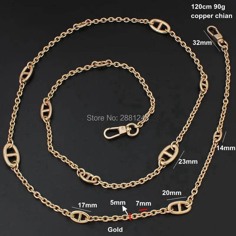 5-20pcs Gold Silver Chain Strap Shoulder Bag Straps High Quality copper Metal Bag Parts & Accessories Chain Bags Strap