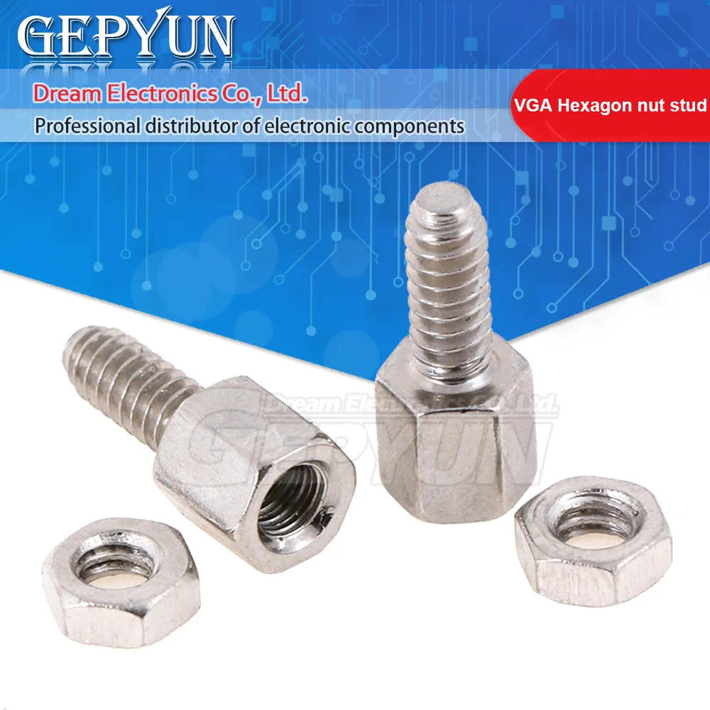 Винты DB9 DB15 DB25 RS232 VGA, шестигранные гайки, шпильки, медные штифты, 10 комплектов