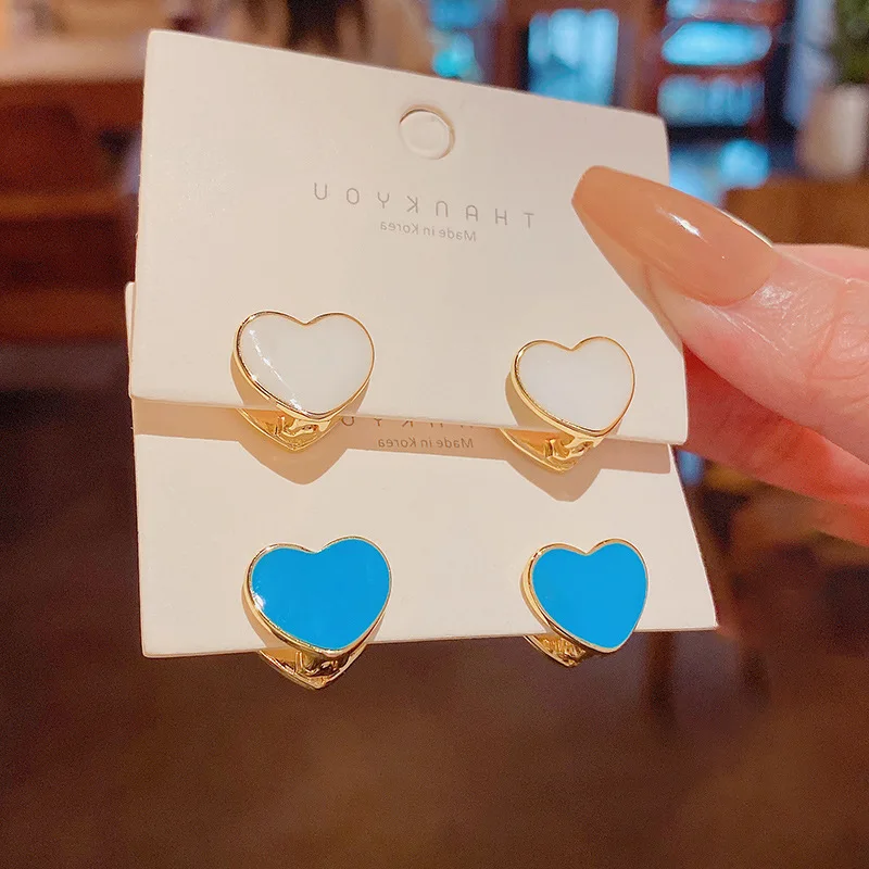 

Женские серебряные серьги-гвоздики S925, маленькие яркие серьги контрастных цветов в европейском стиле