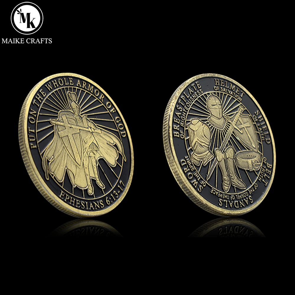 Памятная монета Нашедшая целая броня Бога металлическая медаль Рыцари-тамплиеры
