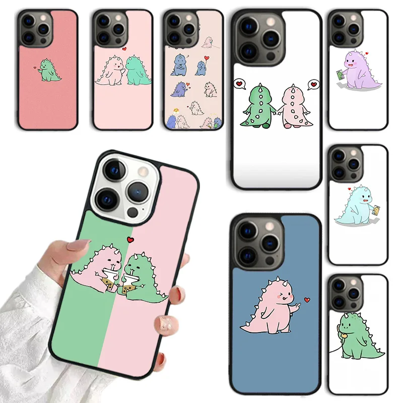 Мультяшный чехол для телефона с маленьким динозавром iPhone 16 15 14 12 13 mini PLUS XS XR 11 PRO MAX