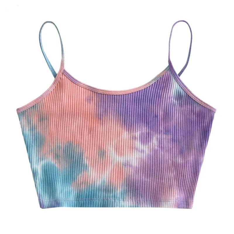 

Y2k Tops Women's Tube Top Sexy Back Tie-dye Basic Vest Elegant Suspender Sports Top High Stretch Cotton Vest Sleeveless Vest
