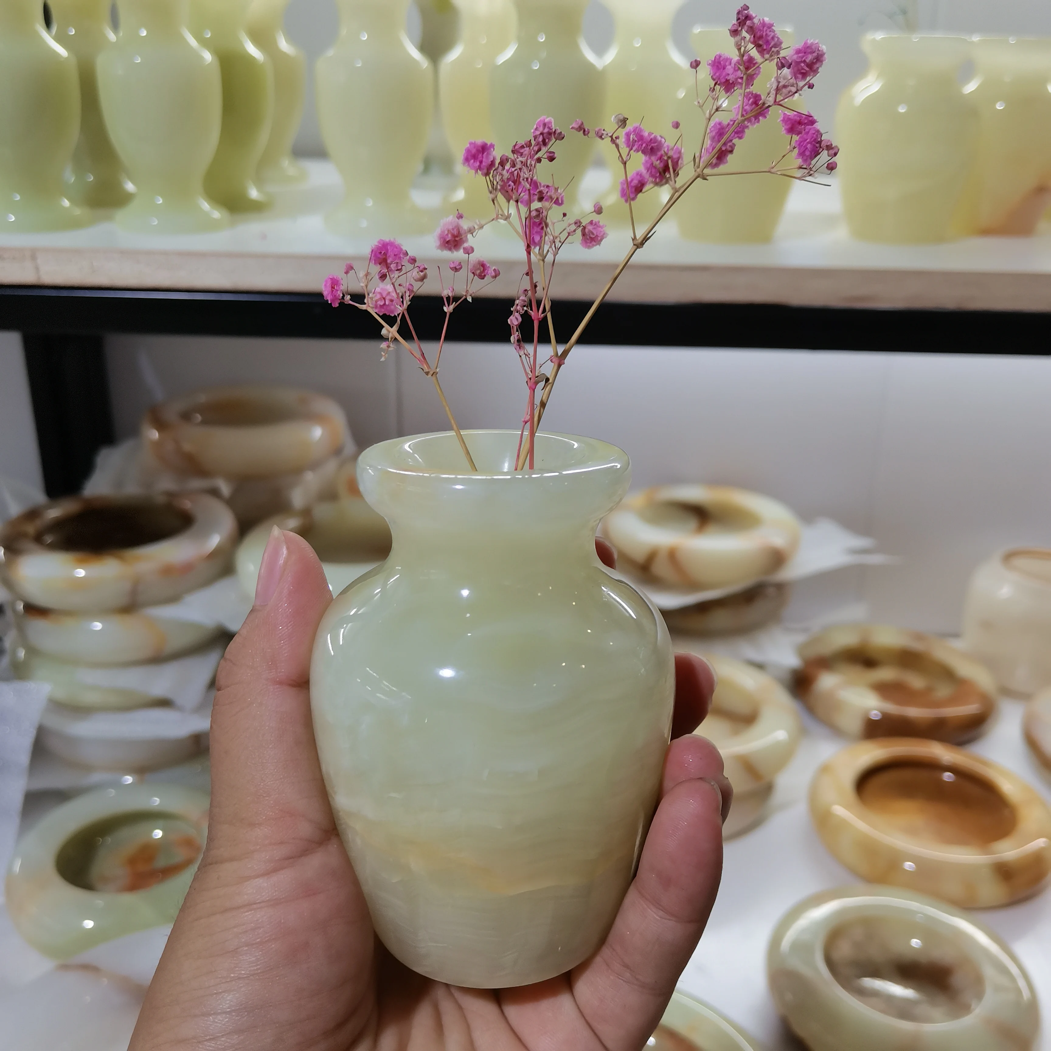 10 см Натуральная Афганская белая Нефритовая ваза ручной работы декоративные предметы мебели