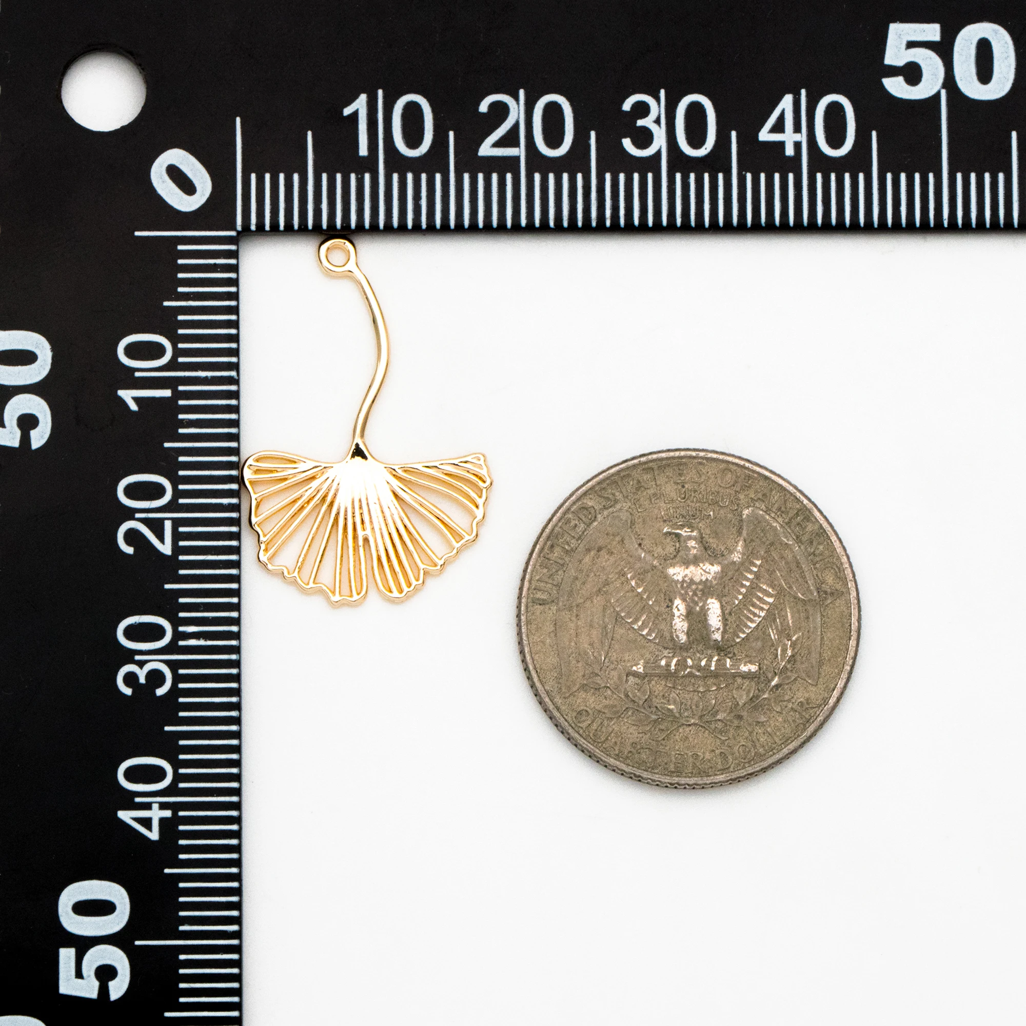 10 шт Ginkgo Leaf Charm 26x17 мм позолоченные латунные искусственные аксессуары из