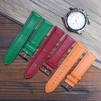 22mm pu leather watchband soft watch band wrist strap with silver stainless steel buckle for watch replacement
