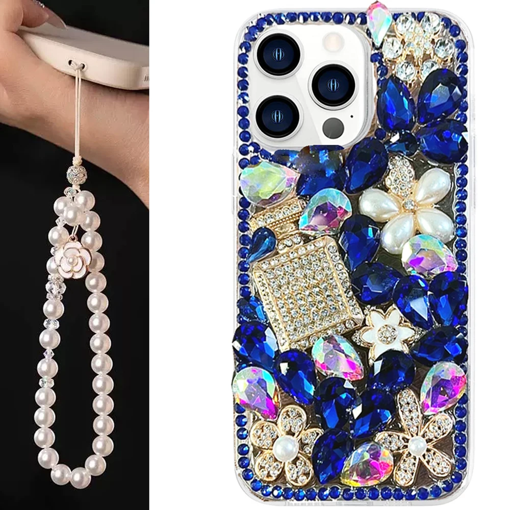 Роскошный чехол для телефона с блестками и бриллиантами iPhone 16 15 Pro Max 14 13 12 11 XR XS 7 8