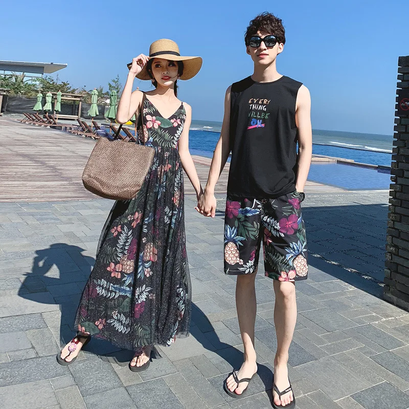 Одежда для пар новые летние товары мужское и женское пляжное праздничное платье