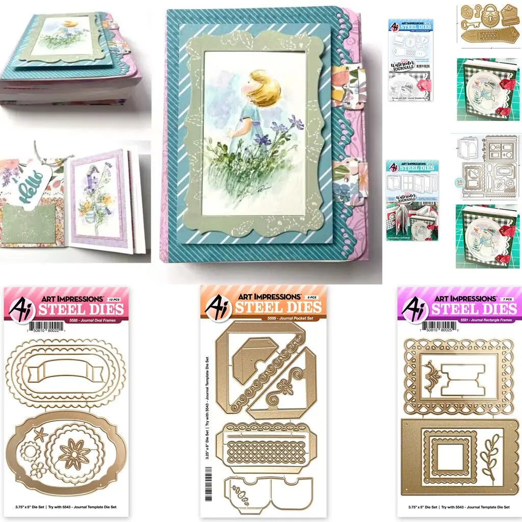 

Металлические Вырубные штампы для журнала, скрапбукинга, фотоальбома, декоративное тиснение «сделай сам», создание бумаги, карточек, рукод...