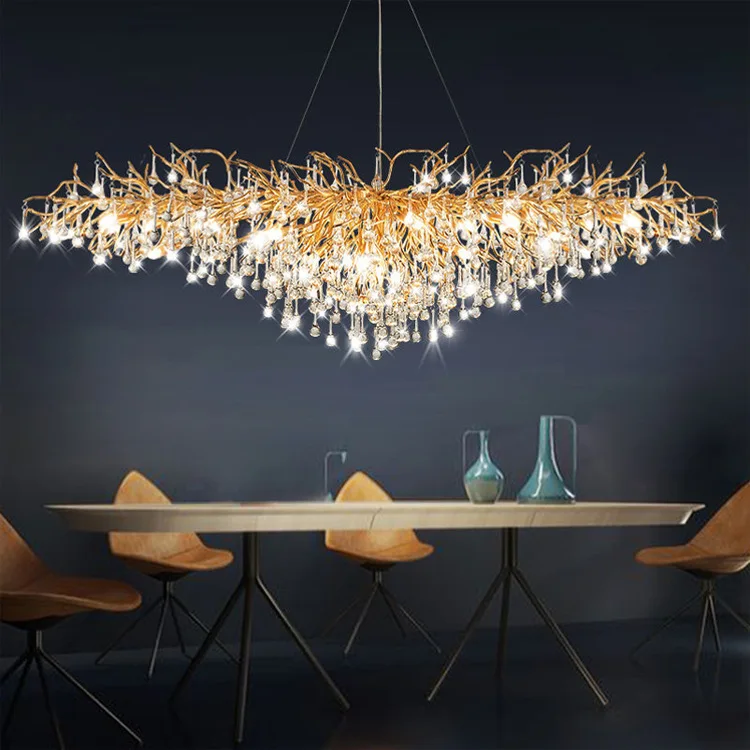 

Crystal chandelier, post-modern luxury living room, dining room, main lamp, villa project, tree shaped creative decorative lamps