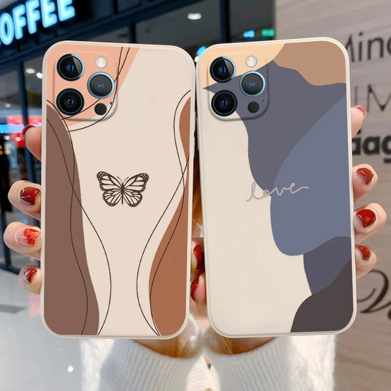 

Abstract Case For Iphone 11 Case Iphone 12 13 14 Pro Max 7 8 6 6S Plus XR XS Max X 12 13 Mini SE 2020 2022 Silicone Phone Cover