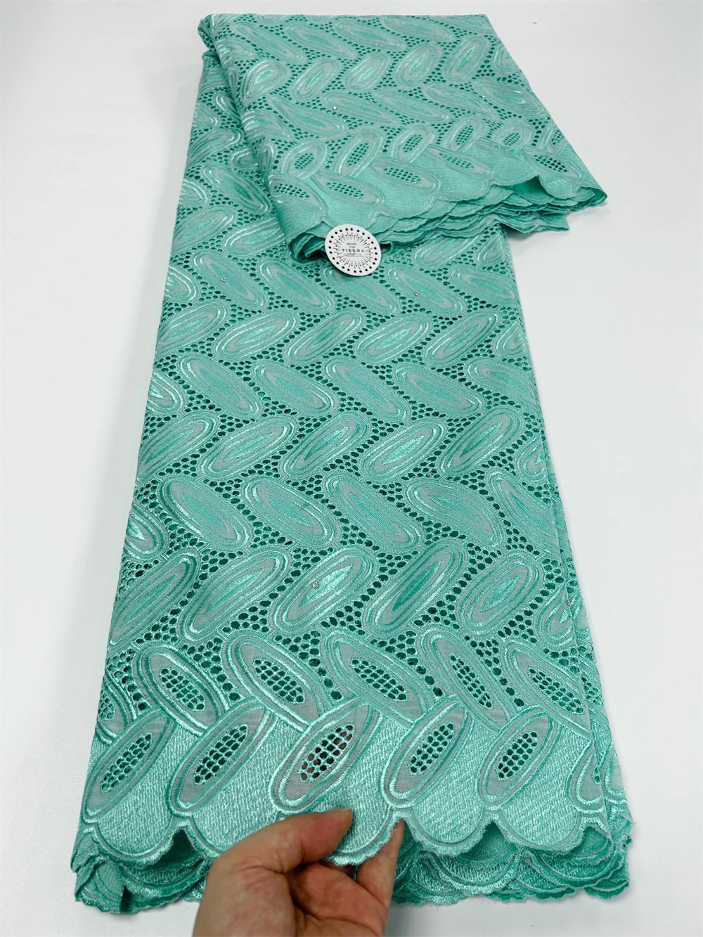 5 ярдов 2025 г. высококачественная африканская кружевная ткань 100% хлопок