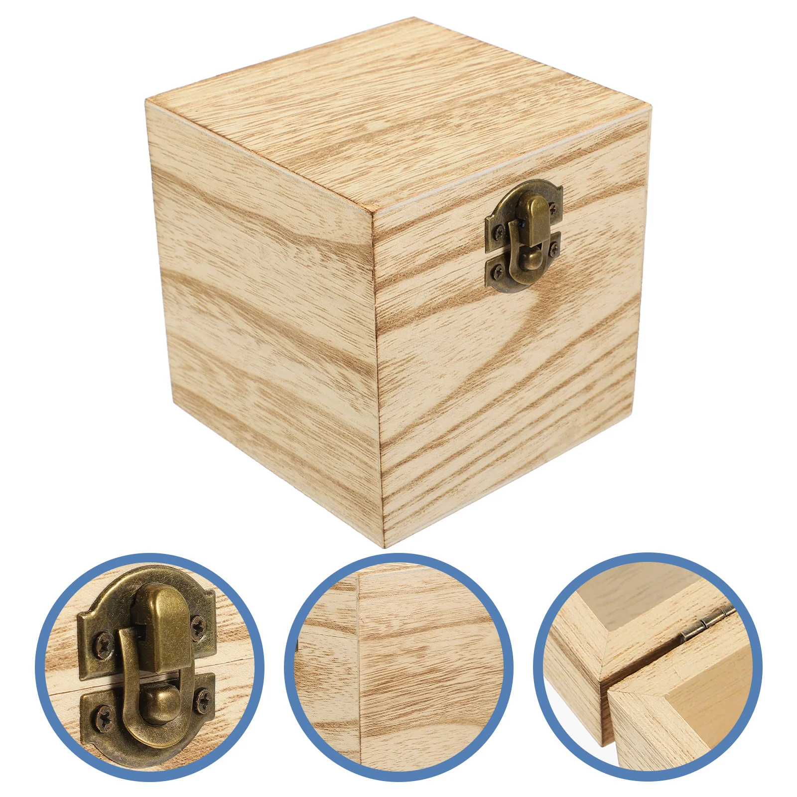 

Box Wood Wooden Boxes Gift Decorative Gifts Storage Jewelry Keepsake Square Trinket Case Treasure Present Unfinished Ornament