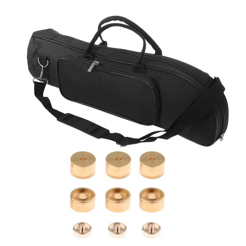 

2 Set Accessories: 1 Set Trumpet Valve Finger Buttons Trumpet Parts & 1 Set Trumpet Bag With Shoulder Strap Instrument