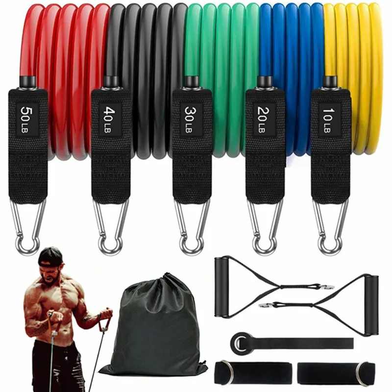 

Resistance Bands Set Bodybuilding Home Gym Equipment Weight Training Pull Rope Fitness Elastic Workout Rubber Band Expander