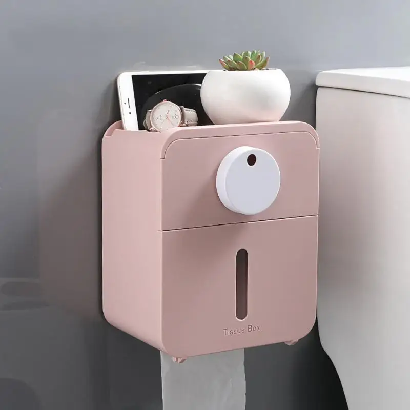 

Настенный держатель для туалетной бумаги, коробка для салфеток без отверстий, водонепроницаемый стеллаж для хранения бумаги с выдвижным ящиком, полка, товары для дома и ванной комнаты