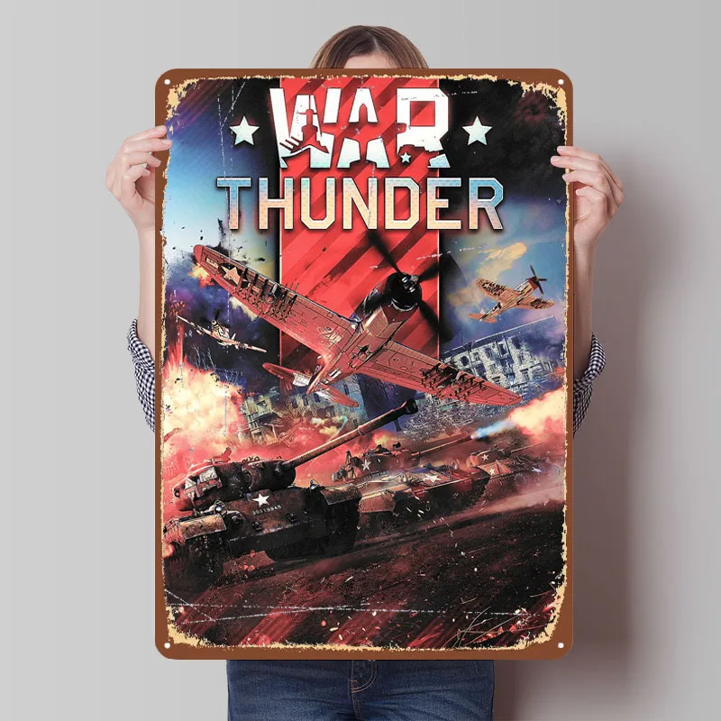 Классическая игра War Thunder металлический плакат винтажное украшение интерьера