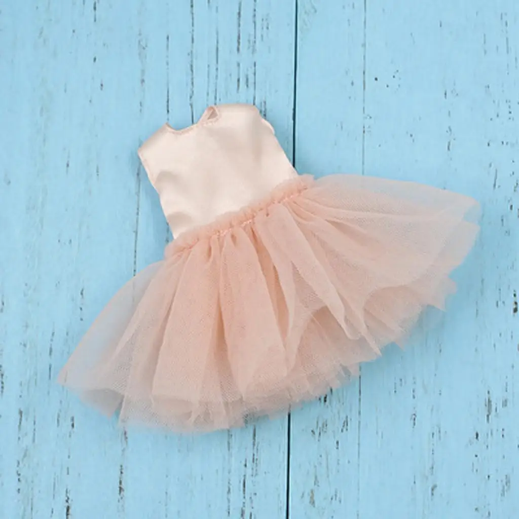 

1/6 BJD Doll Fashion Gauzy Dress Clothes for 12inch Blythe Licca LUTS AS Doll Dance Skirt Orange