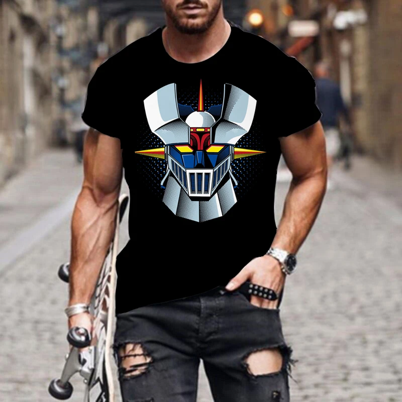

2021 футболка mazinger z с 3d принтом робота из аниме-фильма, уличная одежда, мужская модная повседневная футболка, Детские футболки для мальчиков и...