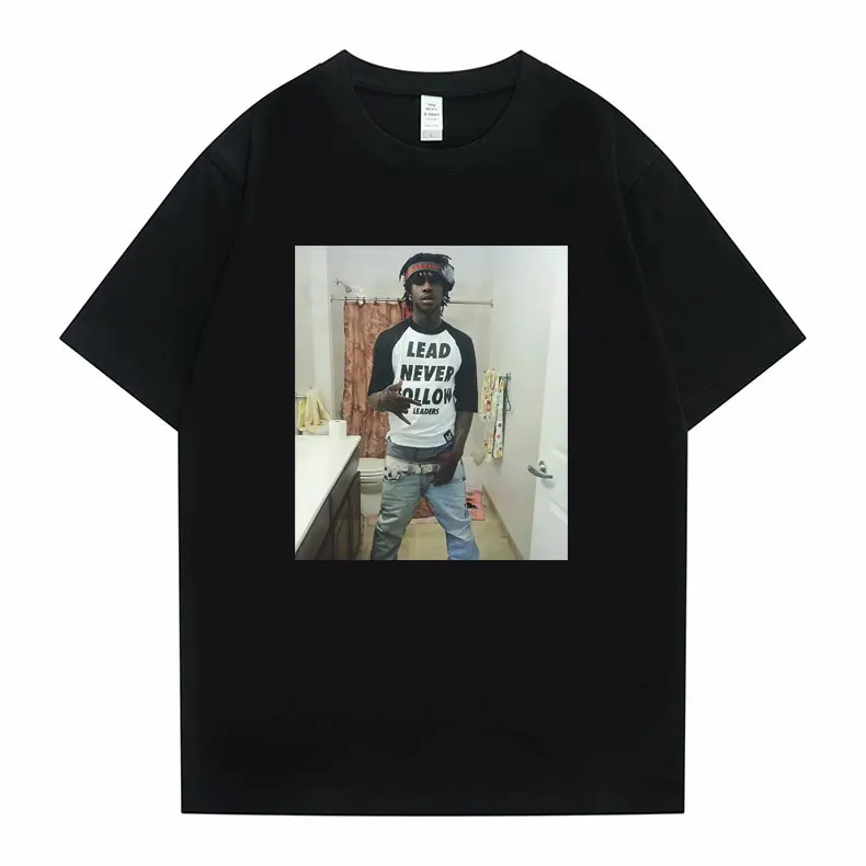 Футболка Rapper Chief Keef со свинцовыми надписями никогда не следуй за лидерами