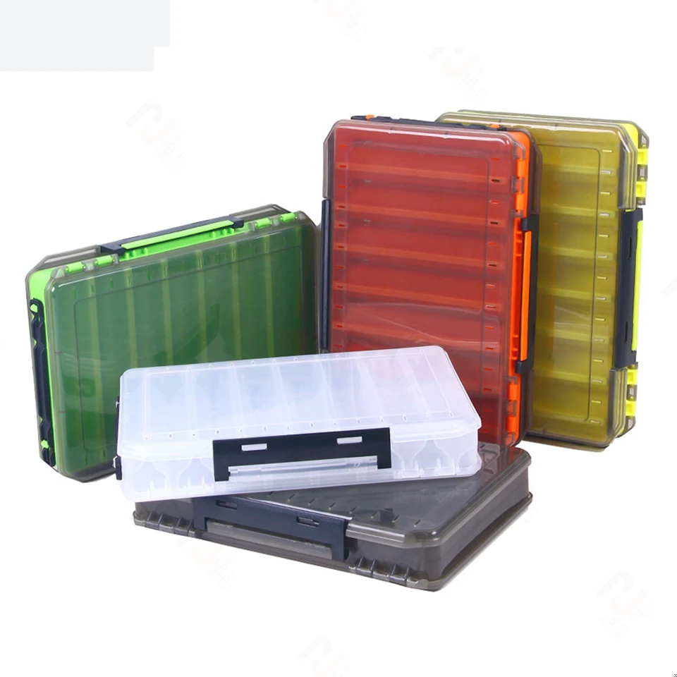 

Fishing Accessories Box Double-sided 14 Compartments Lure Bait Storage Box Multi-functional High-quality Fishing Tackle Box