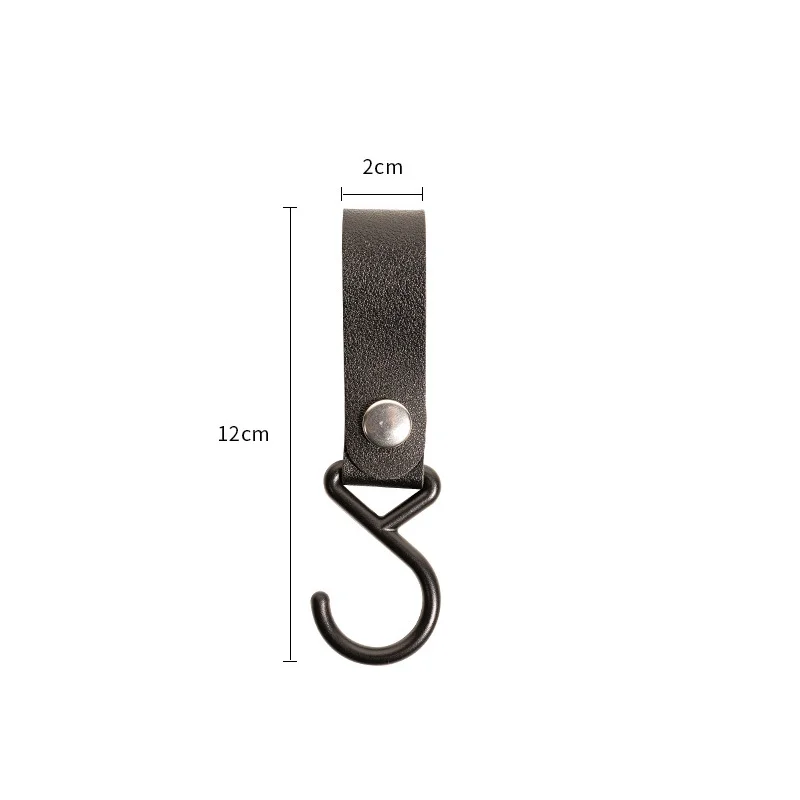 

Outdoor Camping Triangle S-shaped Hook PU Leather Hook Wind Rope Keychain S Hook Tent PU Clothesline Hook