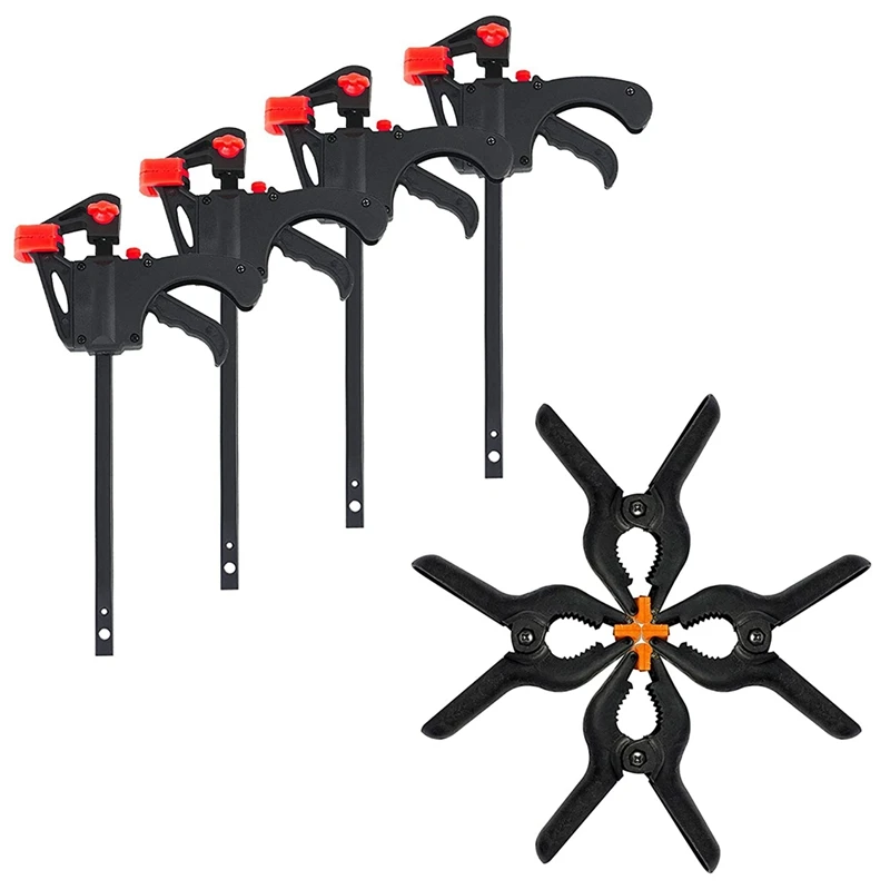 

Wood Pole Clamps,Quick Grip Clamps,4-Inch Ratchet Bar Clamp Set, Quick Release Clamp, Heavy-Duty Bar Clamp(8 Pack)