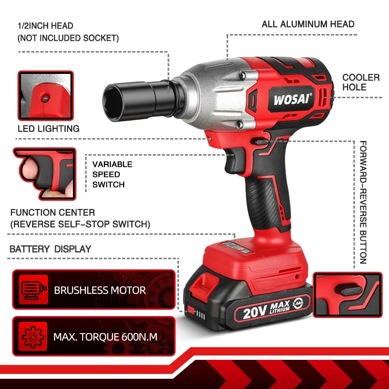 Аккумулятор wosai 20v