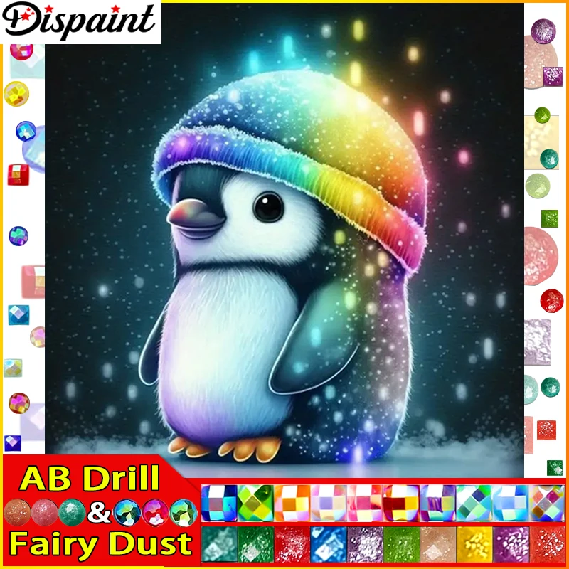 Dispaint Fairy Dust AB 5D Алмазная вышивка Пингвин животное Полная круглая/квадратная