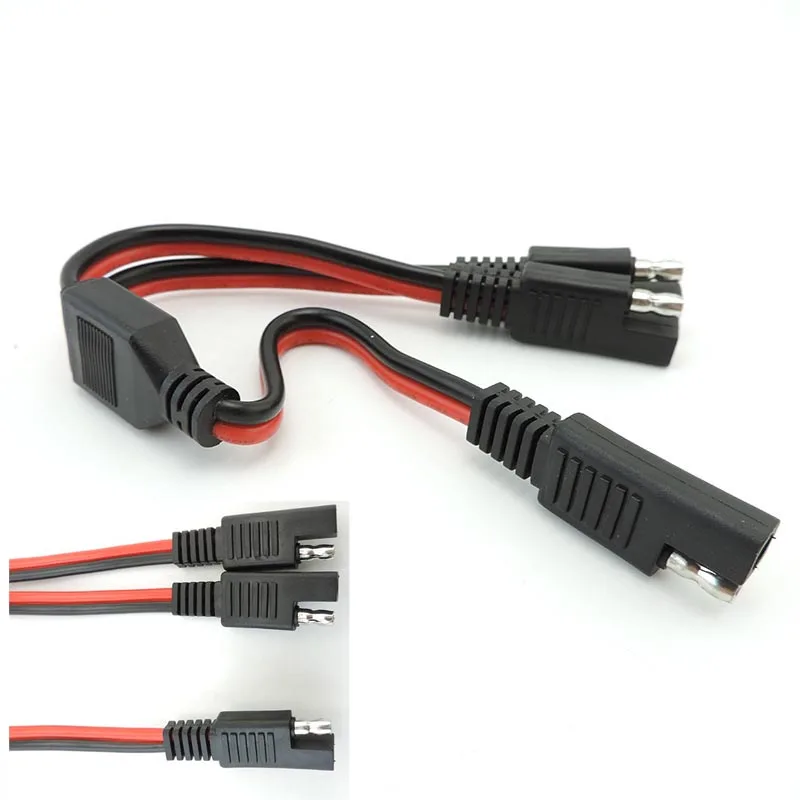 14AWG 20A 1 SAE to 2 SAE Power cable Extension Solar Panel system Car Battery connector Splitter Quick Disconnect Plug c1