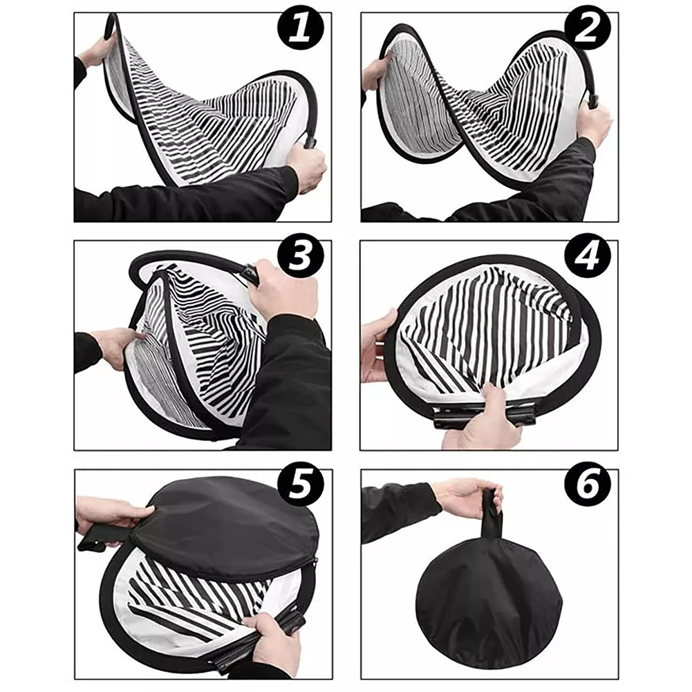 80 см круглая полосатая складная подкладка отражатель света панель вмятин