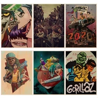 gorillaz hip hop classic movie posters for living room bar decoration stickers wall painting