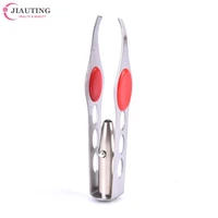 1pc stainless steel led illuminated eyebrow clip non slip eyebrow tweezers clipper trimming hair removal clamp makeup beautytool