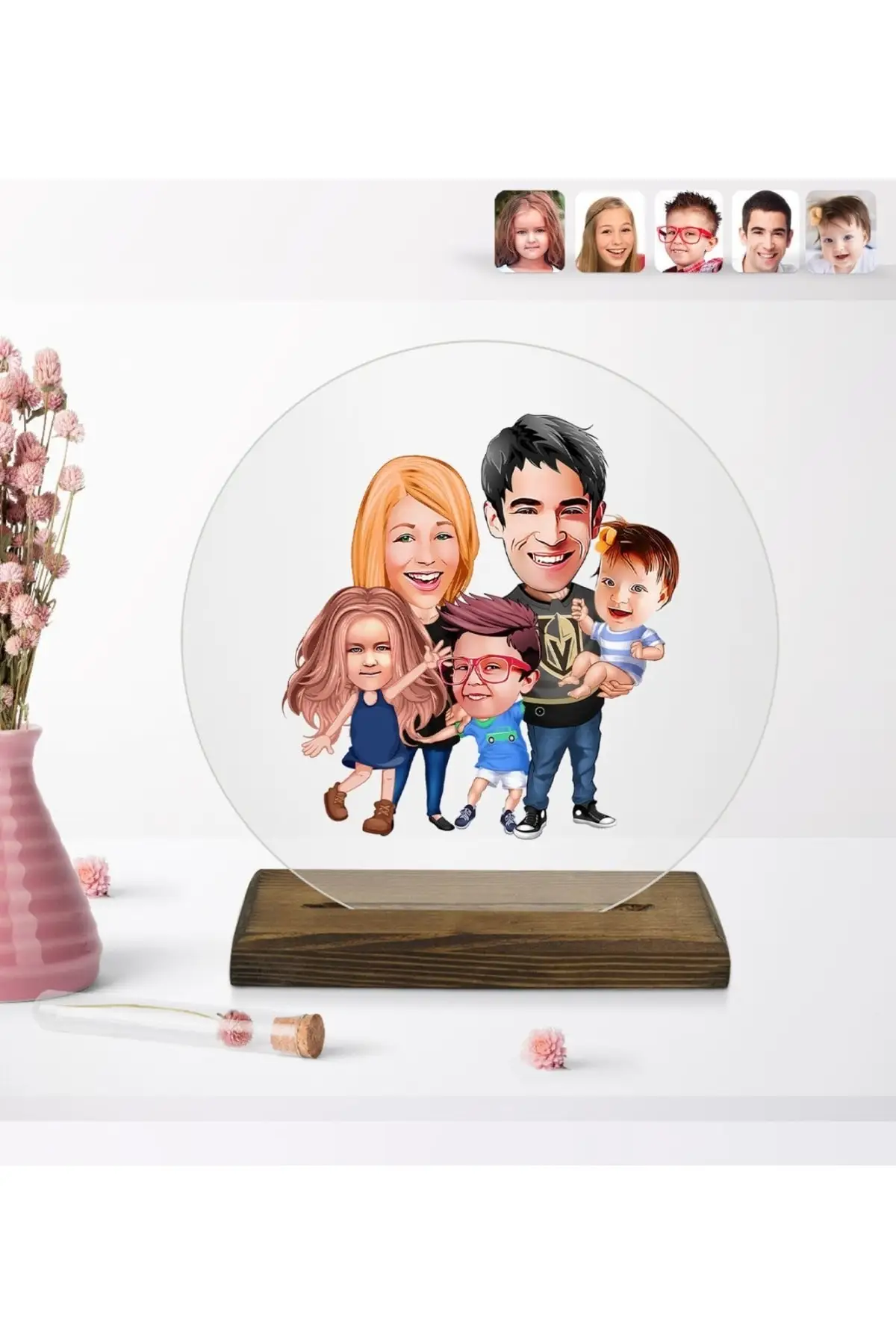

Personalized Valentine's Round Wooden Stand trinkets-8