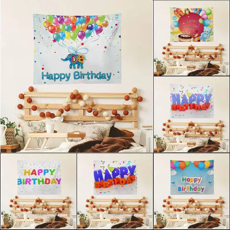 

Balloon Birthday Tapestry Art Printing Cheap Hippie Wall Hanging Bohemian Wall Tapestries