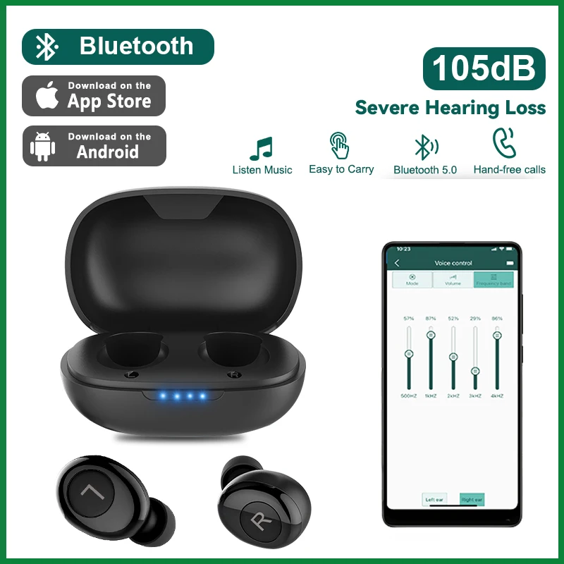 

Перезаряжаемый слуховой аппарат, Bluetooth слуховой аппарат для пожилых людей, цифровой звуковой усилитель высокой мощности, наушники, наушник...