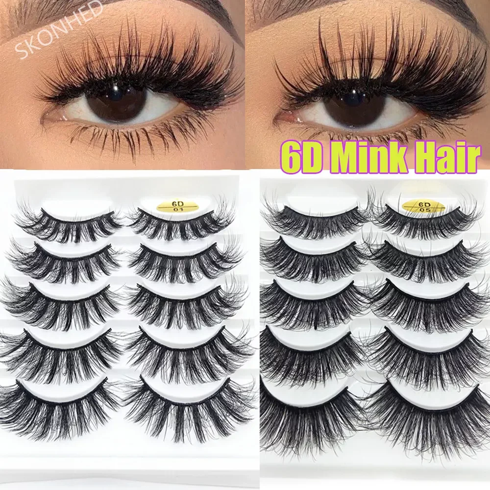 

2023NEW 6D Mink Lashes False Eyelashes Natural Long Eyelash Extension Cross Volume Soft Fake Eye Lashes Winged Faux Cils Dropshi