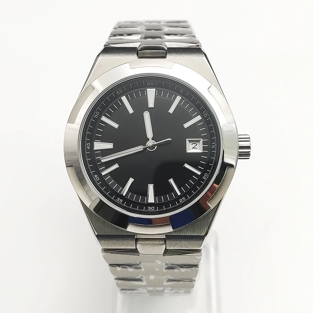 

41MM Black Dial Luminous Stainless Steel Case Automatic Men's Watch Fashion Mechanical Watch Steel Band Clock Waterproof