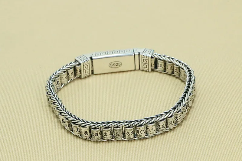 Мужской браслет щедрый из стерлингового серебра S925 мужской ретро-узор мира шесть