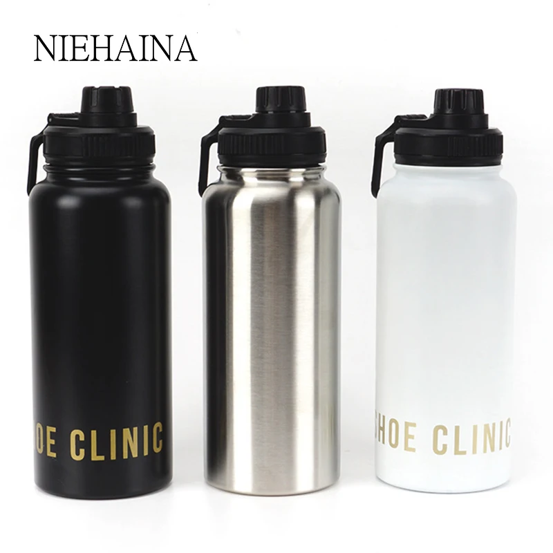 

Portable Outdoor Sports Space Water Bottle Large-Capacity Double-Layer Vacuum Space Cup Wide Mouth 304 Stainless Steel Space Pot