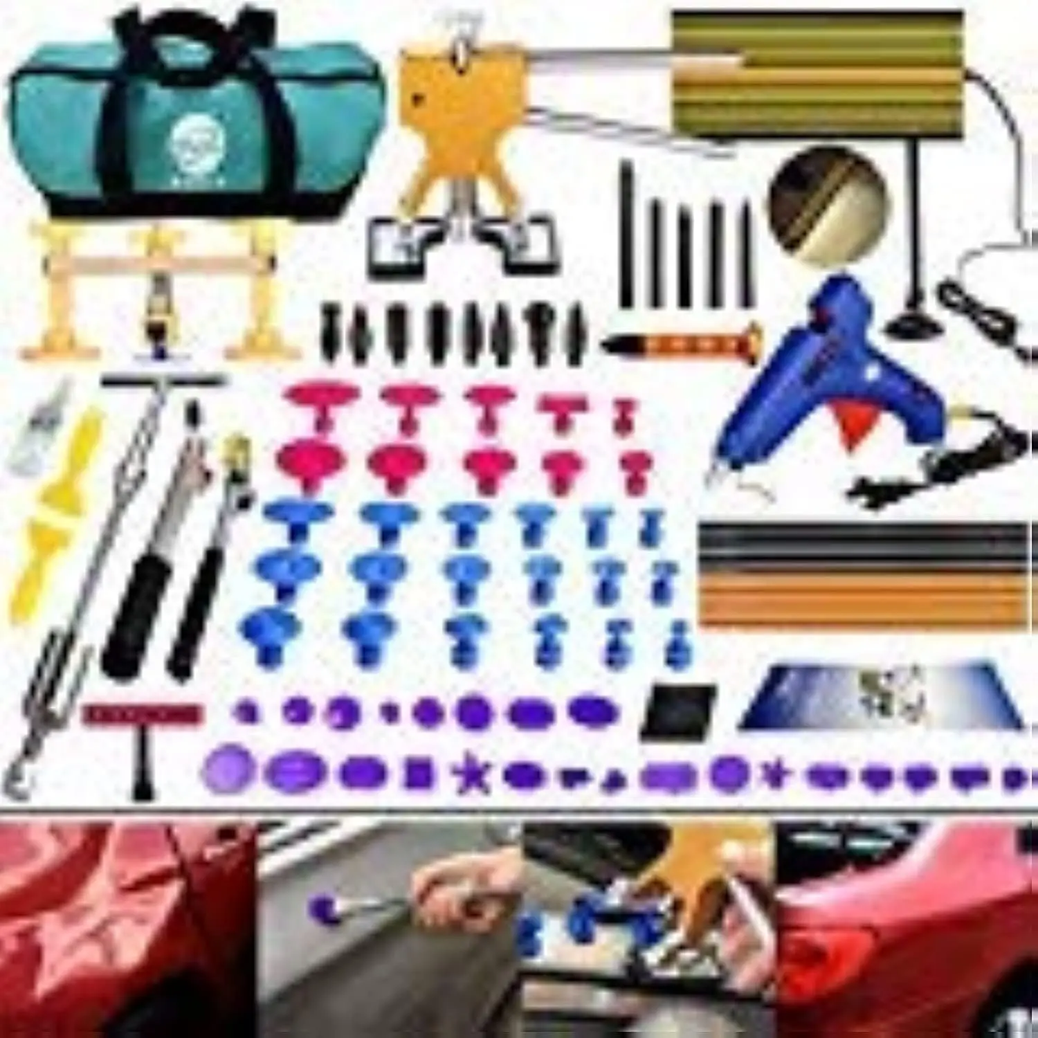 

Paintless Dent Repair Kit - Gliston 89pcs Dent Puller Tools Slide Hammer for Car Hail Damage Dent & Ding Remover