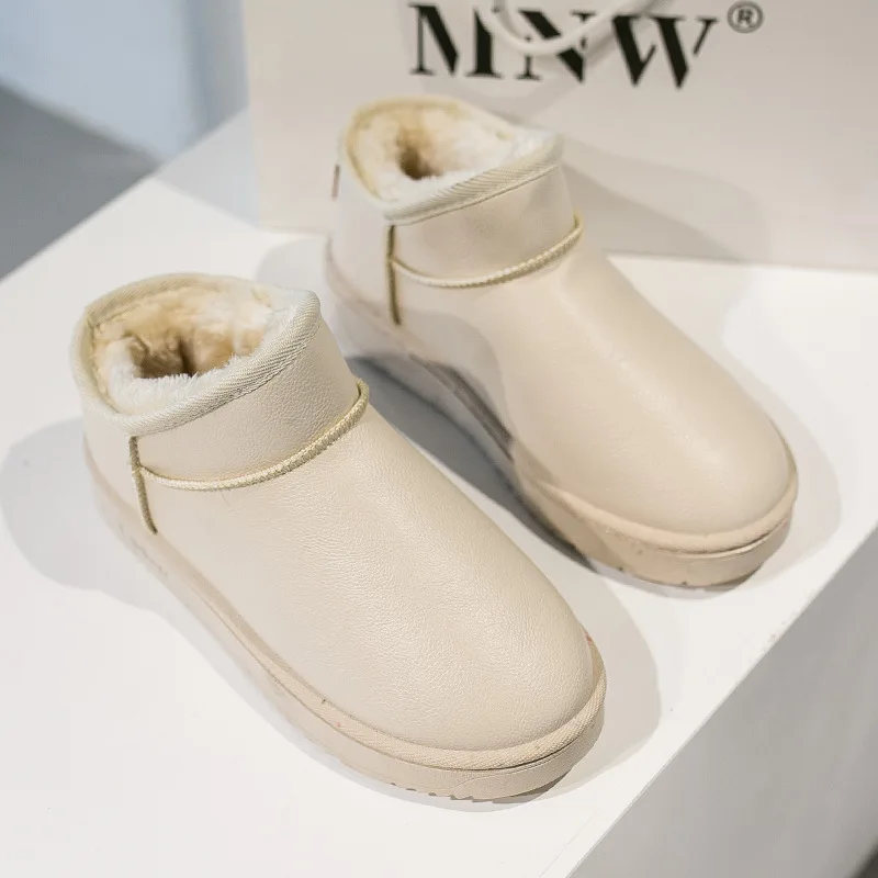 

Новинка Зима 2022, Модные женские повседневные утепленные теплые ботинки для снега, короткая хлопковая обувь, водонепроницаемые лыжные ботин...