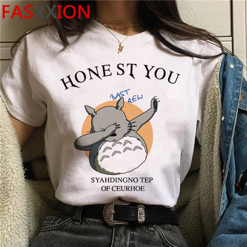 

Totoro Studio футболка Ghibli Женская ulzzang grunge эстетичная белая футболка в стиле Харадзюку