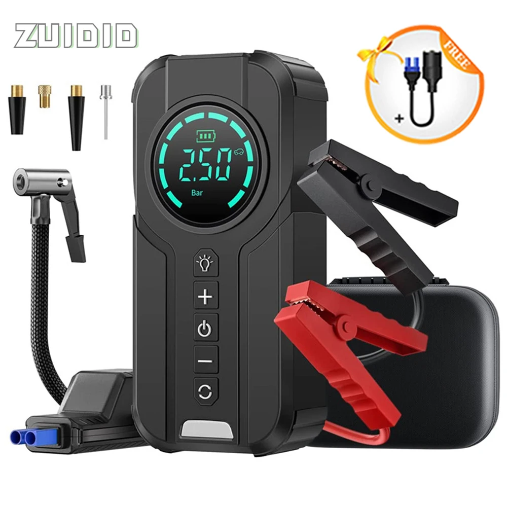 Inflator Pump 1000a Power Station 8400mah Car Battery Charger Booster