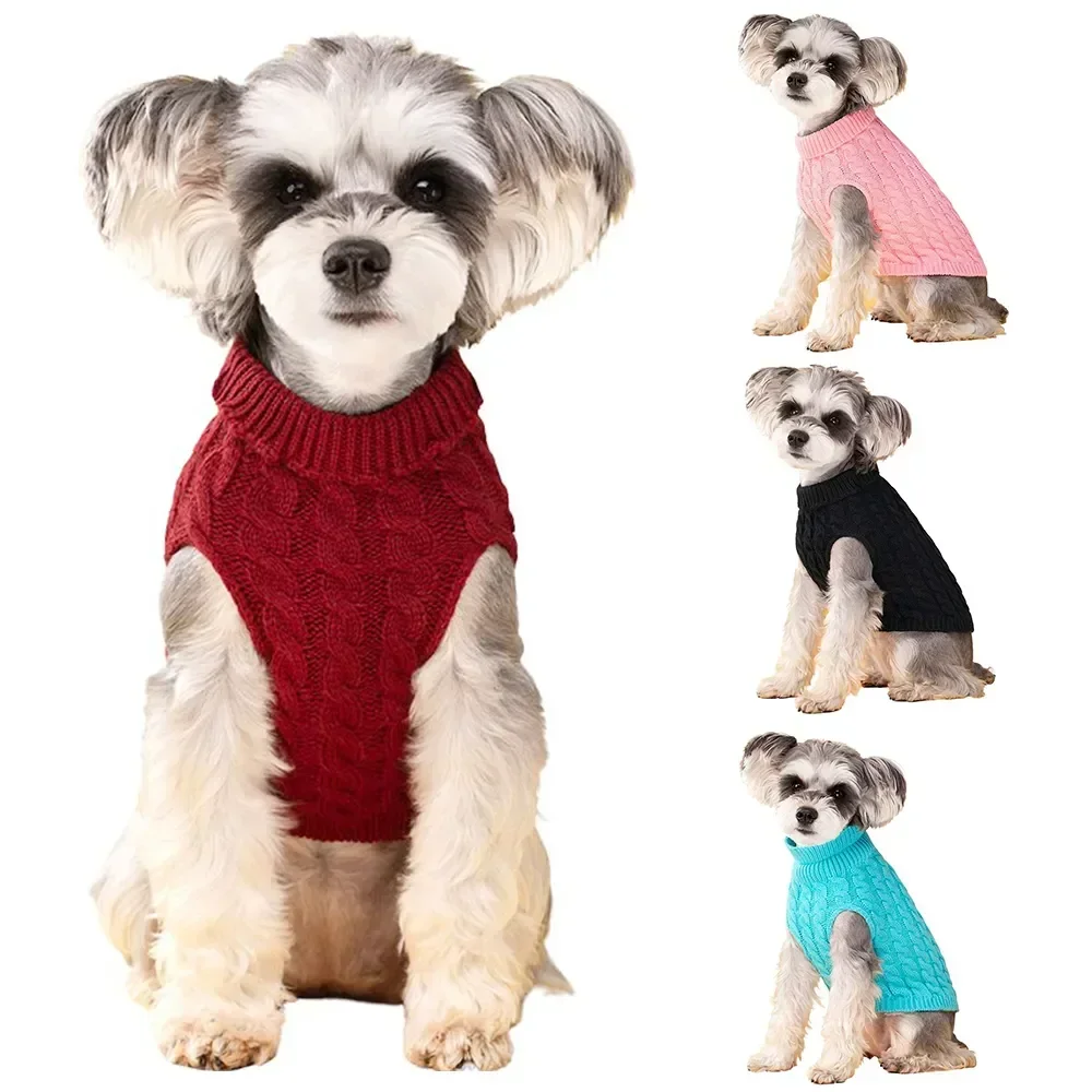 

Dog Sweater for Small Dogs Puppy Clothes Winter Warm Turtleneck Schnauzer Chihuahua Pug Costume Pet Clothing Ropa De Perro